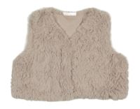 Pudrová kožešinová podšitá vesta Next