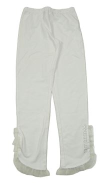 Bílé legíny s nápisem z kamínků a tylem