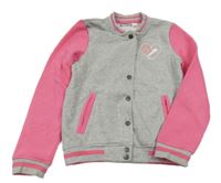 Šedo-tmavorůžová baseballová mikina se sluchátky Pepperts