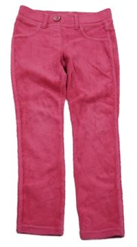 Fuchsiové žebrované sametové tregíny Benetton