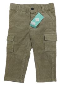 Nové - Hnědé manšestrové cargo kalhoty Tex