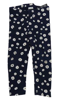 Tmavomodré květované legíny H&M