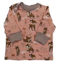 Růžové triko se srnkami