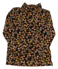 Černý květovaný rolák Next