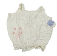 Nové - Bílý plátěný podšitý top s výšivkami květin Matalan