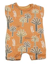 Cihlový bavlněný kraťasový overal s palmami George