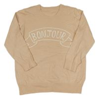 Pudrový lehký svetr s nápisem