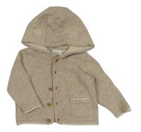 Hnědý propínací svetr s kapucí Lupilu