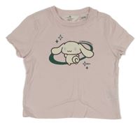 Světlerůžové crop tričko s králíkem - Hello Kitty H&M