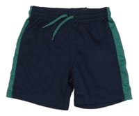 Tmavomodro-zelené sportovní kraťasy H&M