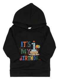 Černá mikina s dortem a kapucí Shein