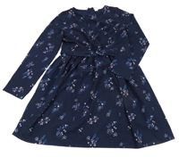 Tmavomodré květované šaty Yigga