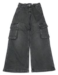 Antracitové široké cargo rifle H&M