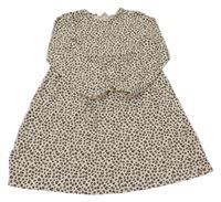 Béžové bavlněné šaty s leopardím vzorem H&M