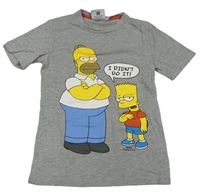 Šedé melírované tričko s Bartem 