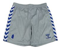 Šedé sportovní kraťasy s modrým vzorem HUMMEL