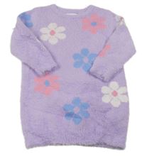 Lila svetrové šaty s květinami Primark