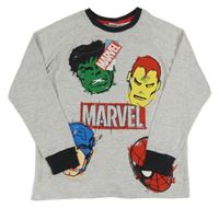 Nové - Šedé melírované pyžamové triko s Marvel Marvel