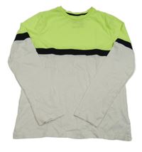 Bílo-neonové triko C&A