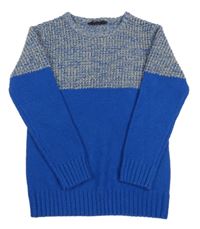 Modro-šedý vlněný svetr George