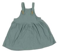 Zelenomodré žebrované úpletové laclové šaty F&F