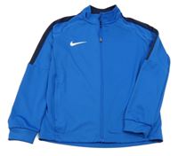 Modrá sportovní propínací funkční mikina s logem Nike