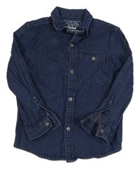 Tmavomodrá riflová košile s kapsou Rebel