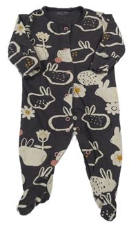 Tmavošedý overal s králíky Next