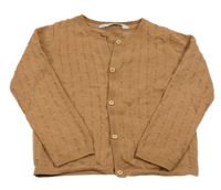 Hnědý vzorovaný lehký propínací svetr H&M