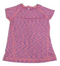 Fialovo-růžové melírované sportovní tričko H&M