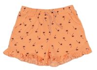 Neonově oranžové teplákové kraťasy s palmami George