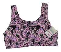 Nové - růžovo-černá vzorovaná plavková lambáda Primark