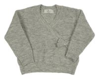 Šedý vlněný svetr s mašlí H&M