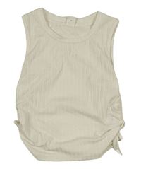 Bílý žebrovaný crop top Shein