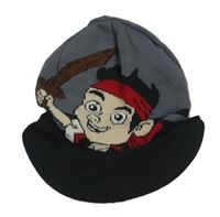 Šedo-černá čepice s Pirátem Jackem a kšiltem Disney