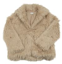 Pudrovo-stříbrný třpytivý kožešinový podšitý kabát River Island