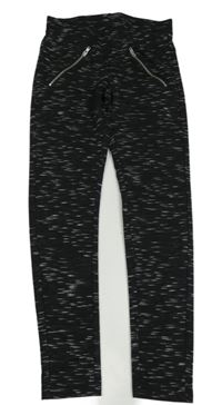 Černé melírované legíny se zipy Y.F.K.