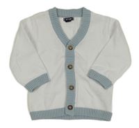 Bílo-modrý propínací svetr Kiabi 