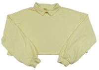 Žlutá crop mikina s límečkem H&M
