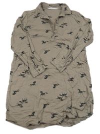 Hnědé šaty s jednorožci H&M
