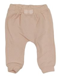 Světlerůžové žebrované tepláky s mašlí Baker