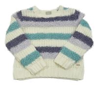 Bílo-fialovo-zelený pruhovaný svetr Name it
