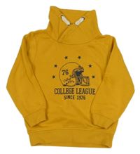 Hořčicová mikina s helmou a límcem Topolino