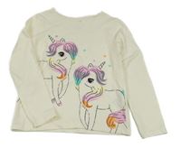 Smetanové triko s jednorožci H&M