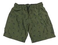 Khaki plážové kraťasy s palmami Primark