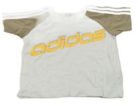 Bílo-béžové tričko s logem Adidas