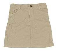 Béžovo-zlatá třpytivá riflová sukně 