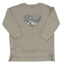 Šedobéžová šatová mikina se srdíčkem Next