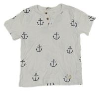 Bílé tričko s kotvami H&M