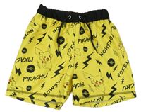 Žluto-černé plážové kraťasy s Pikachu Matalan